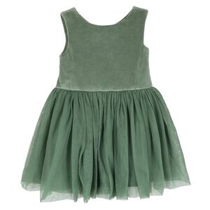 Elegant Green velvet Dress girl size  6